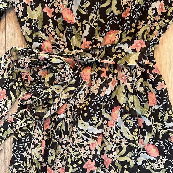 INC Floral Tie Waist V-Neck Maxi - Picture 4 of 5